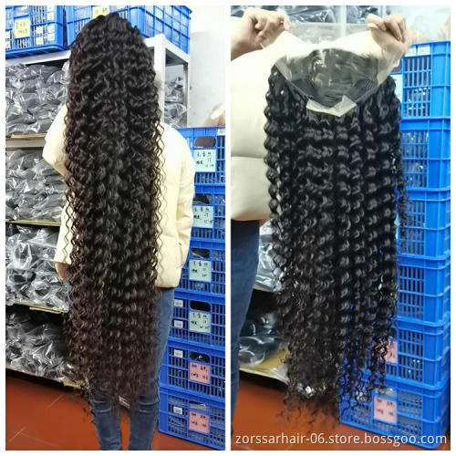 Wholesale Vendors Human Hair Extensions Wigs Kinkly Curly Deep Wave Wigs Lace Front 360 Hd Frontal Wig for Black Brazilian Women